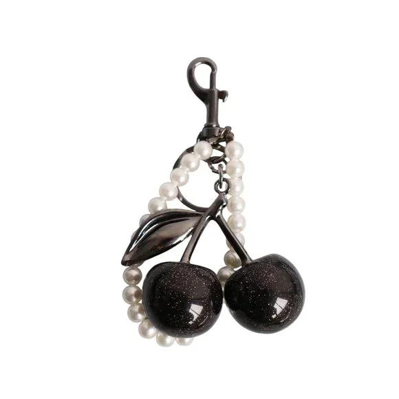 BLACK CHERRY Pearl Keychain Bag Charm NEW NIP - Picture 2 of 2